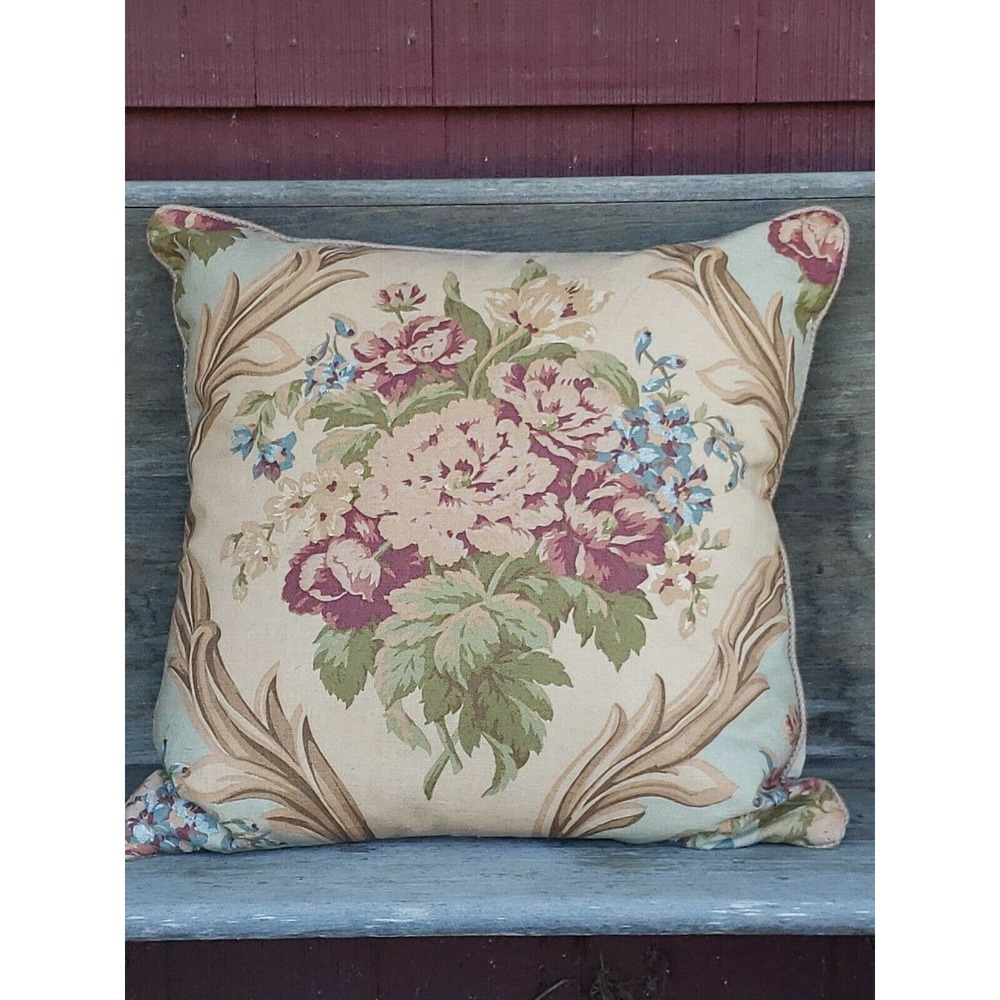 Ralph Lauren Rare Large 1994 Knights Bridge Pillow NWT VTG Linen Velvet Floral